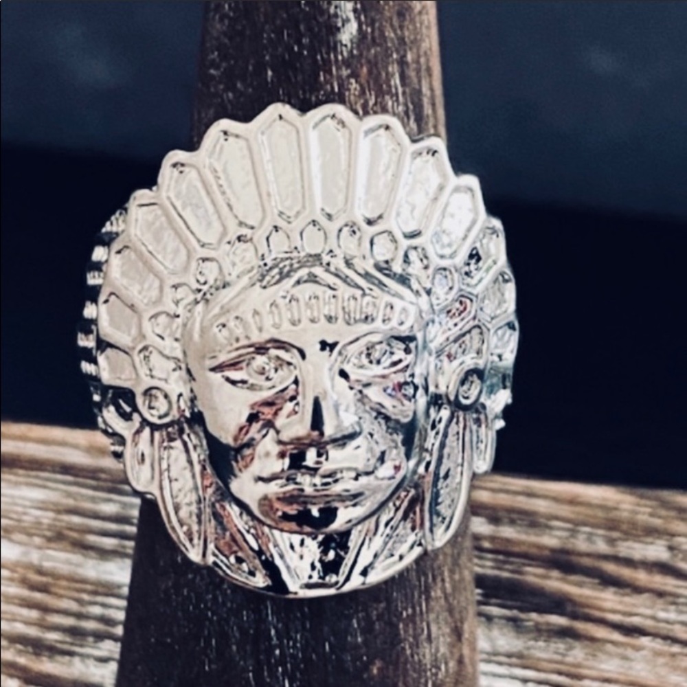 Size 7 1/2 Native American Silver Ring NEW - Picture 3 of 3